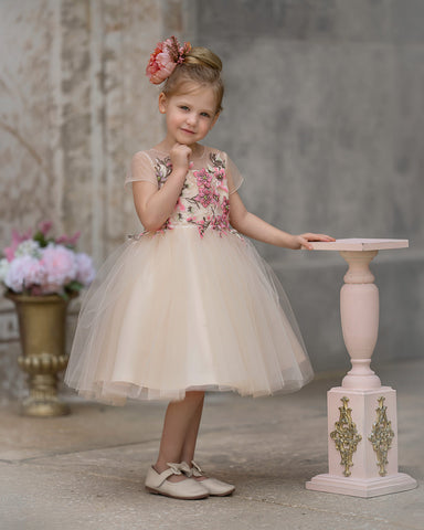 A-line Tulle Knee-length Flower Girl Dress