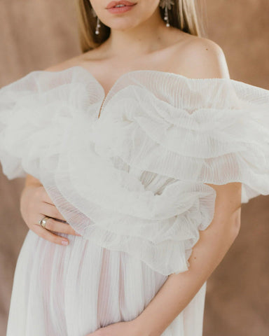 6105#Sheer Maternity Robe For Photo Shoot Tulle Pregnancy photoshoot