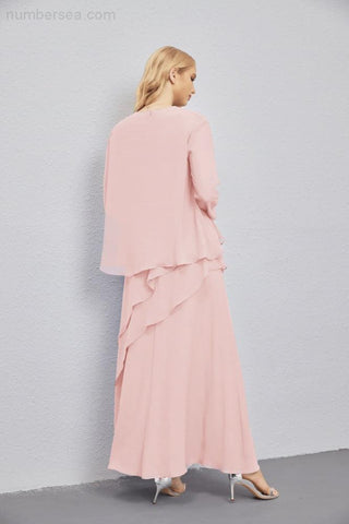 Mother of Bride Dresses with Open Front Lightweight Cardigan Formal Prom Gown  28081