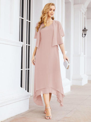 Sunnderly Two-Piece A-line Mother of The Bride Dress Formal Party Gown Dress SY28073