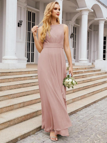 Baoleely Bridesmaid Dresses for Wedding Ruffles Long Formal Prom Gowns 28039