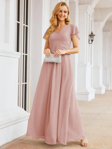 Baoleely Formal Prom Gowns for Mother of The Bride Cap Sleeves Bridesmaid Dress 28047