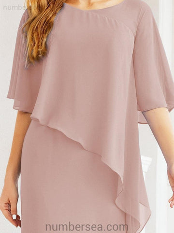 Vestido largo de fiesta formal Sunderly para la madre de la novia con capa de volantes SY28026