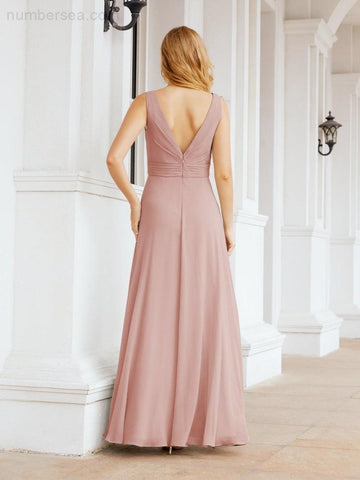 Baoleely Bridesmaid Dresses for Wedding Ruffles Long Formal Prom Gowns 28039