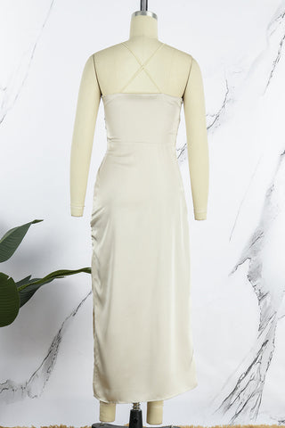 Vestidos de noche sencillos y sexys, lisos, sin espalda y con escote en V (4 colores) 