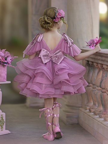 Ball-Gown/Princess Tulle Knee-length Birthday Flower Girl Dress