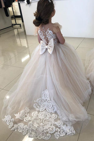 Princess Tulle Flower Girl Dress With Bowknot