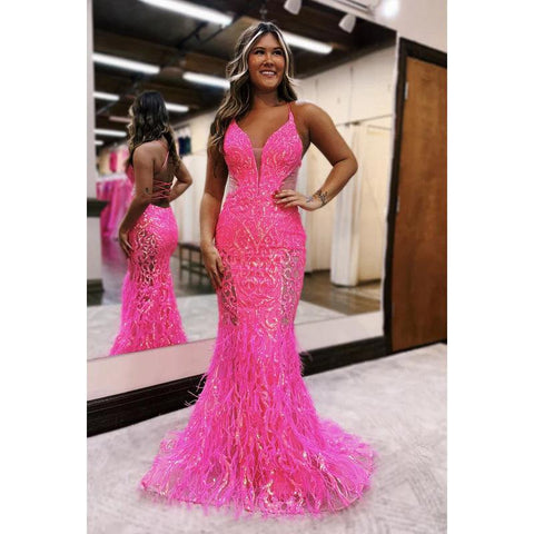 Vestido de fiesta de noche con lentejuelas y escote en V, estilo sirena, sexy y brillante, con tirantes finos