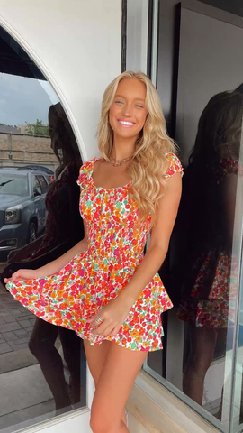 Vestido de fiesta estampado de manga corta para mujer Y2754