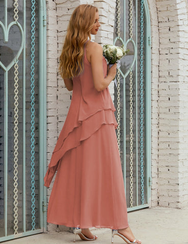 Robe longue en mousseline grande taille pour la mère de la mariée, robe de demoiselle d'honneur de bal de fin d'année SY28019