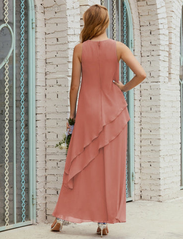 Robe longue en mousseline grande taille pour la mère de la mariée, robe de demoiselle d'honneur de bal de fin d'année SY28019