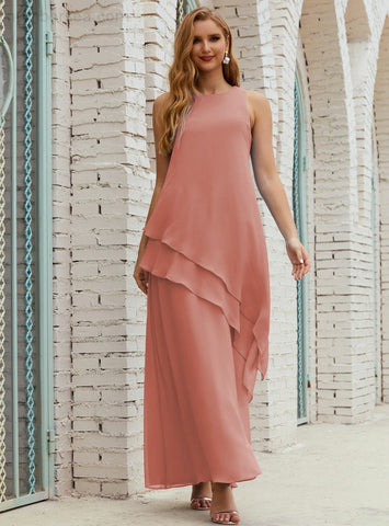 Robe longue en mousseline grande taille pour la mère de la mariée, robe de demoiselle d'honneur de bal de fin d'année SY28019