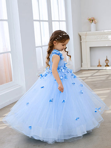 Ball-Gown/Princess Tulle Floor-length Flower Girl Dress