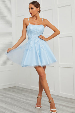 Tulle Short Prom Dress with Appliques