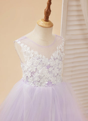 Enchanted Princess Tulle and Lace  Flower Girl Dress