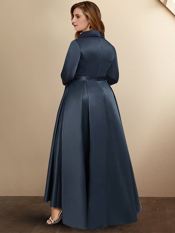 Vestidos asimétricos de corte princesa con escote en V para la madre de la novia 