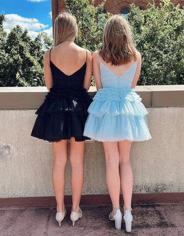 A-line Cute Short Tulle Homecoming Dress SYH67