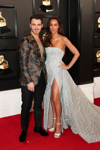 Robe de bal longue bleue bustier trapèze, robe de soirée unique