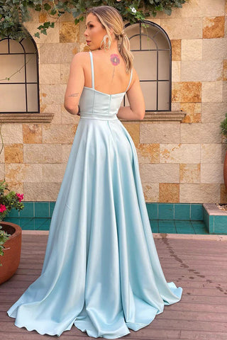 A Line Spaghetti Straps Sweetheart Ruched Long Bridesmaid Dress BD110