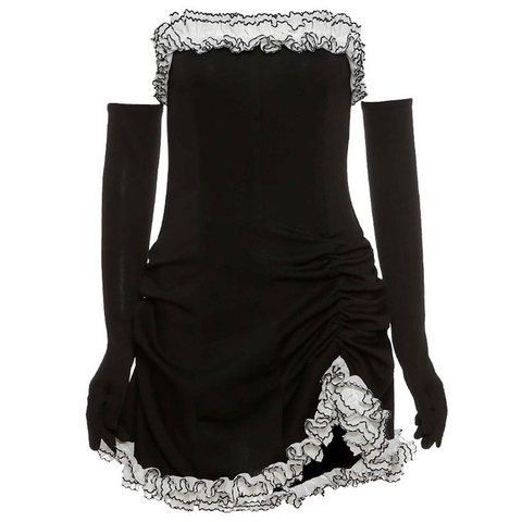 Robe de bal asymétrique sans bretelles, robe de cocktail sexy Y5941