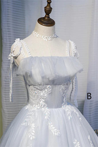 Vestidos de princesa de tul con apliques de encaje sin mangas, elegantes, estilo princesa, para baile de bienvenida 