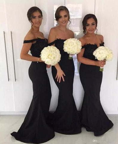 Burgundy Pink Navy Stunning Mermaid Off Shoulder Bridesmaid Dresses with Train