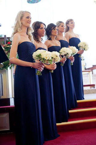 Simple Royal Blue Off Shoulder Floor Length Long Bridesmaid Dresses