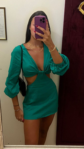 Vestido de fiesta azul real con cintura recortada para mujer Y2452