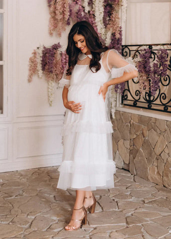 White Dress For Pregnant Women Pregnant White Dress