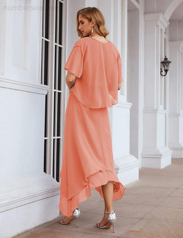 Robe de mariée grande taille en mousseline Sunnderly avec veste, idéale pour les cérémonies de mariage (SY28073) 