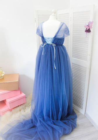 Dusty Blue Maternity Dress