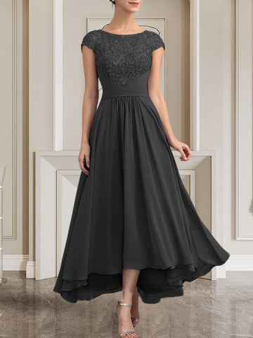 A-line Scoop Floor-Length Lace Chiffon Mother of the Bride Dress With Sequins