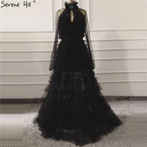 Black Perspective Sexy Evening Dresses 2025 Bow CUT-OUT Long Sleeves Evening Gowns LA60906