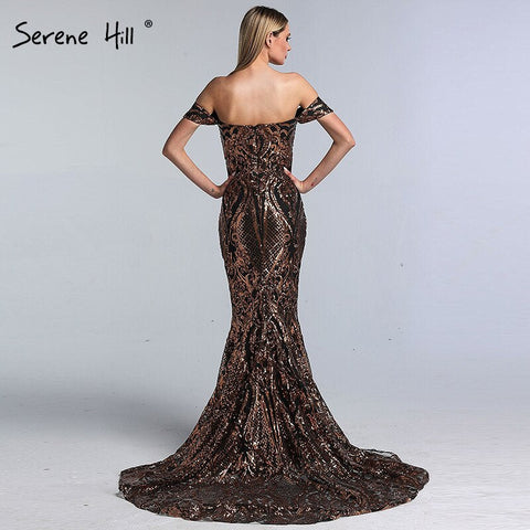 On Sale No Return No Refund Sale Black Sexy  African Sequined Sleeveless Mermaid Prom Dresses 2025 Luxury Sexy Prom Gowns LA60935
