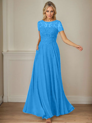 Vestido de gasa azul marino oscuro de corte en A con escote barco y lentejuelas 