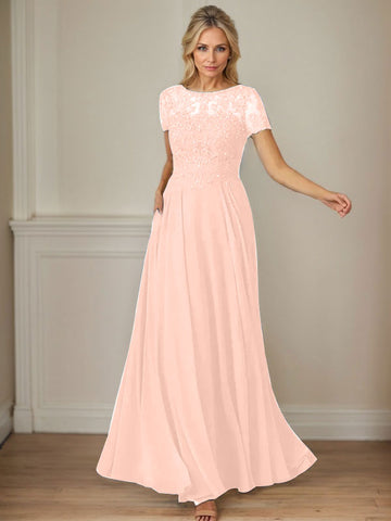 Vestido de gasa azul marino oscuro de corte en A con escote barco y lentejuelas 