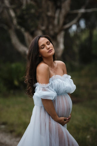 Maternity Gowns Long Sleeve Off The Shoulder Maternity Dress