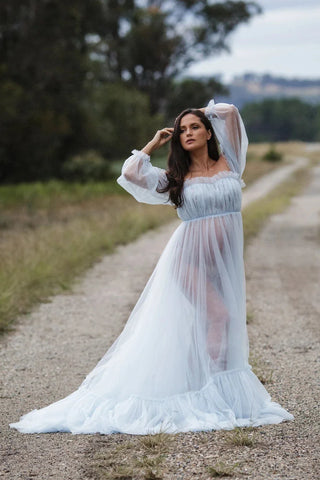 Maternity Gowns Long Sleeve Off The Shoulder Maternity Dress