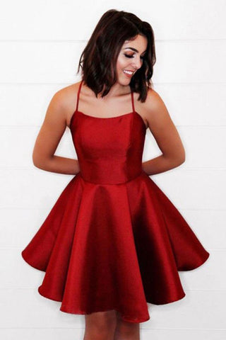 A-line Homecoming Dress With Pockets, Simple Graduation Dress