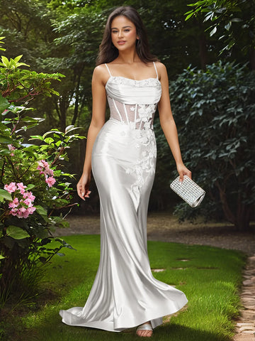 3d Rose Strapless Mermaid Prom Dress Long with Sheer Bodice