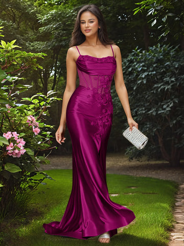 3d Rose Strapless Mermaid Prom Dress Long with Sheer Bodice