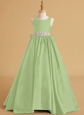 Ball-Gown/Princess Satin Sweep Train Flower Girl Dress