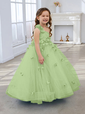 Ball-Gown/Princess Tulle Floor-length Flower Girl Dress