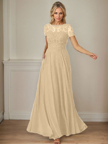 Vestido de gasa azul marino oscuro de corte en A con escote barco y lentejuelas 