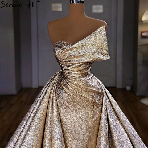 Champagne Mermaid  Elegant Evening Dresses Gowns 2025 Sleeveless Simple For Women Party LA70626A