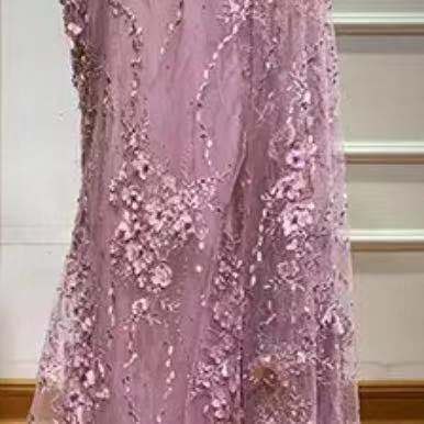 Champagne One Shoulder Mermaid Sexy Evening Dressese Sleeveless Lace Pearls Formal Dress 2025 LA70181