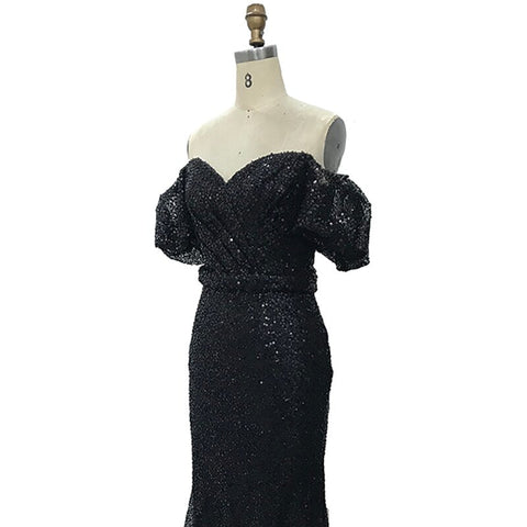 Champagne Short Sleeves Sexy Elegant Cocktail Dress Mermaid Split Cocktail Party Gowns 2025 LA70736S