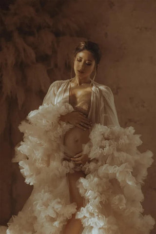 Champagne Maternity Robes For Photoshoot VMR20
