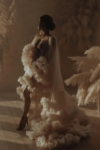 Champagne Maternity Robes For Photoshoot VMR20