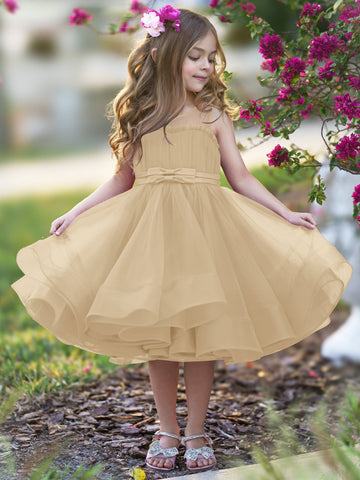Ball-Gown/Princess Tulle Knee-length Flower Girl Dress